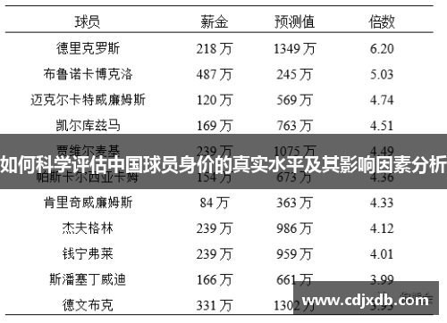如何科学评估中国球员身价的真实水平及其影响因素分析